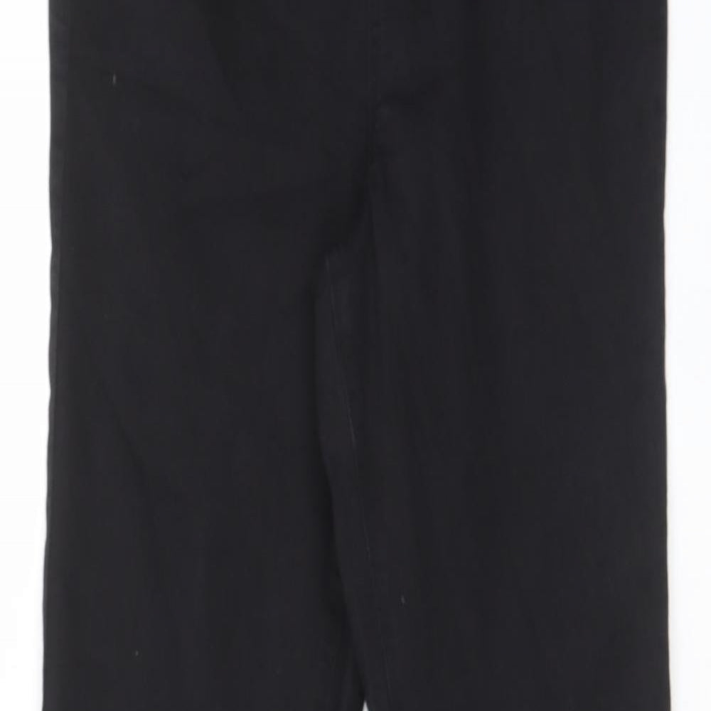 Marks and Spencer Womens Black Cotton Flared Jeans Size 10 L32 in Slim - Elastic waist