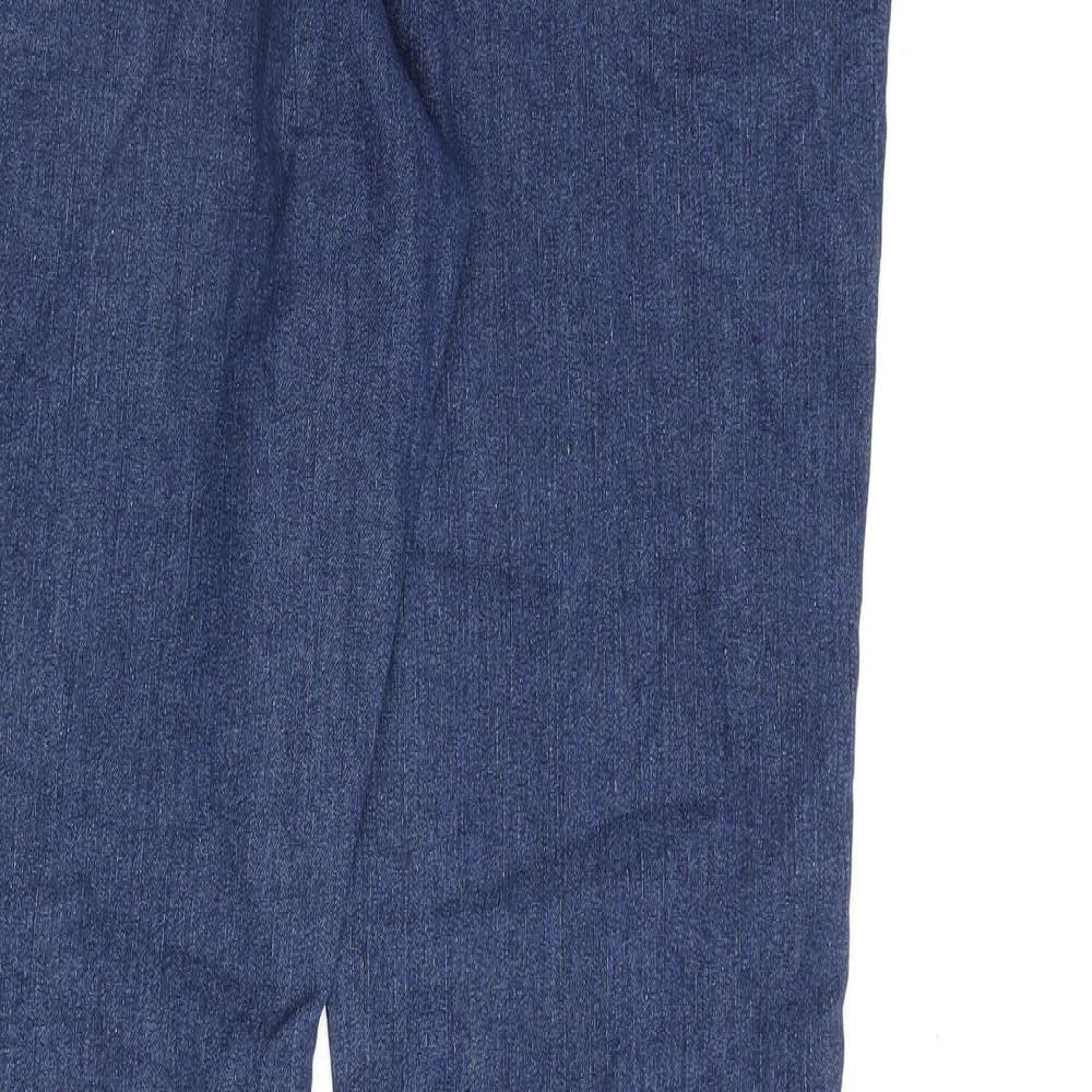 Bonmarché Womens Blue Cotton Bootcut Jeans Size 14 L30 in Regular Zip