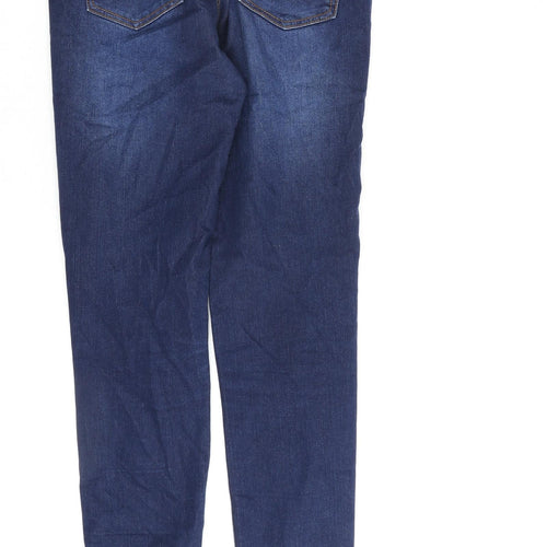 PRETTYLITTLETHING Womens Blue Cotton Skinny Jeans Size 6 L28 in Regular Zip