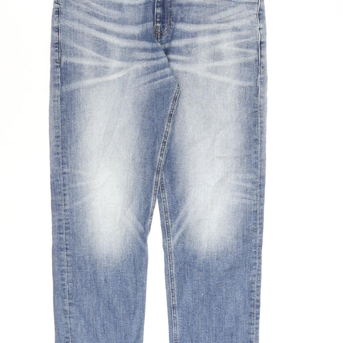 NEXT Mens Blue Cotton Straight Jeans Size 34 in L28 in Regular Zip
