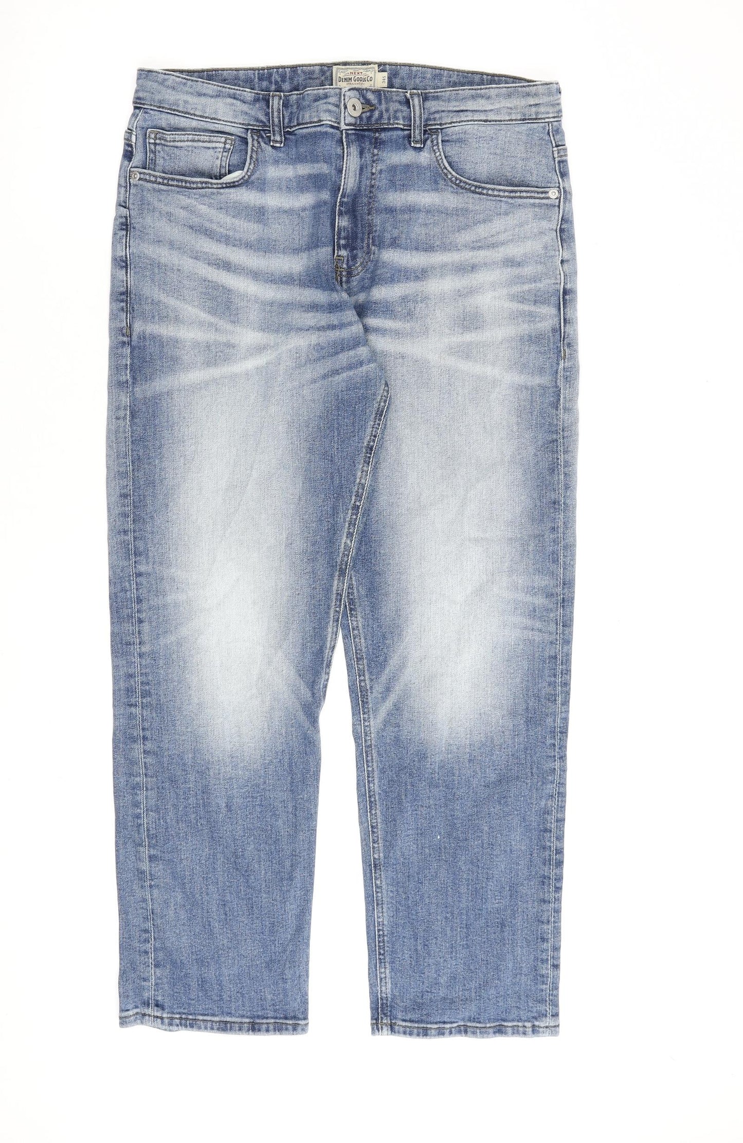 NEXT Mens Blue Cotton Straight Jeans Size 34 in L28 in Regular Zip