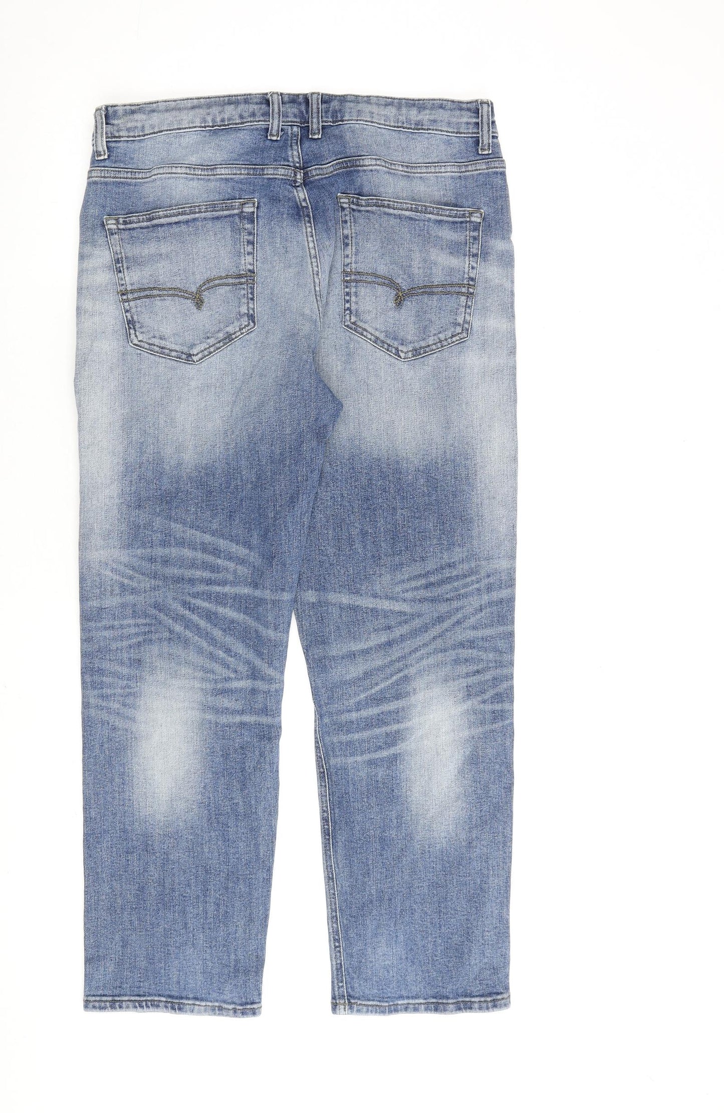 NEXT Mens Blue Cotton Straight Jeans Size 34 in L28 in Regular Zip