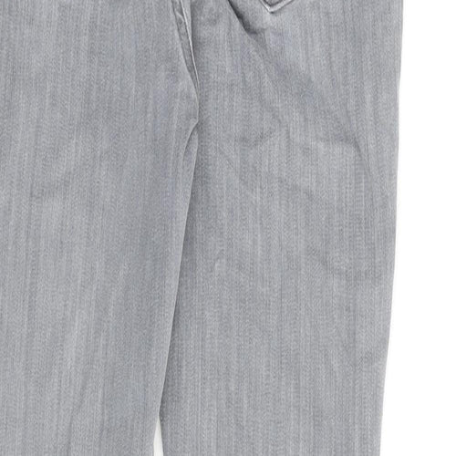 Mint Velvet Womens Grey Cotton Straight Jeans Size 10 L28 in Regular Zip