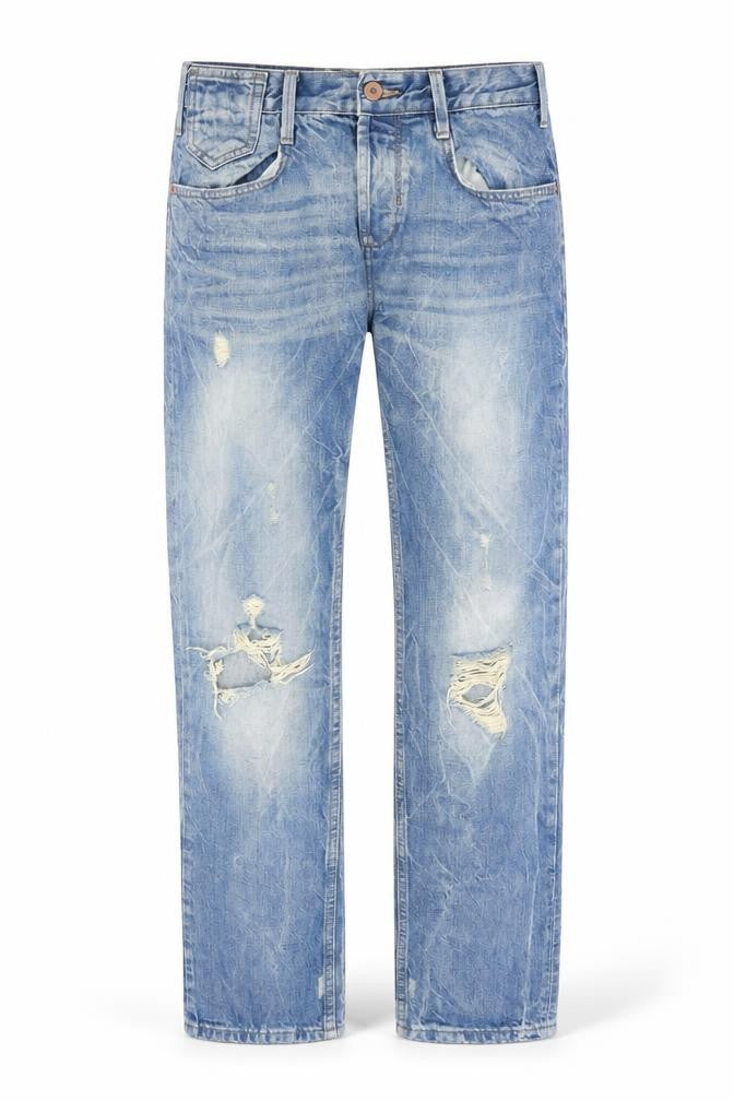 Topman Mens Blue Cotton Straight Jeans Size 30 in L34 in Regular Zip - Skinny