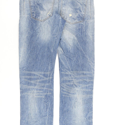 Topman Mens Blue Cotton Straight Jeans Size 30 in L34 in Regular Zip - Skinny