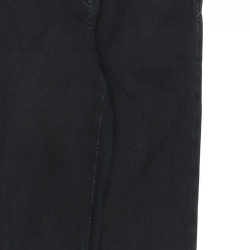 NEXT Womens Black Cotton Straight Jeans Size 10 L32 in Regular Zip
