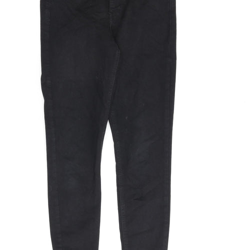 Topshop Womens Black Cotton Skinny Jeans Size 28 in L32 in Regular Zip