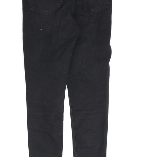 Topshop Womens Black Cotton Skinny Jeans Size 28 in L32 in Regular Zip