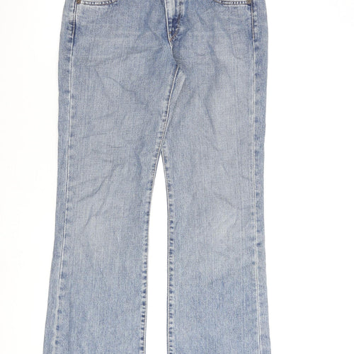 Gap Womens Blue Cotton Wide-Leg Jeans Size 32 in L30 in Regular Zip