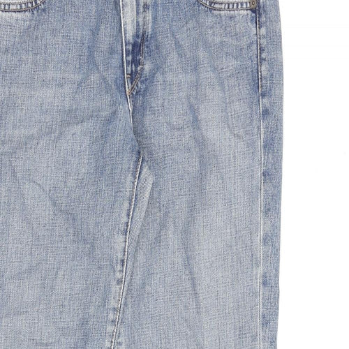 Gap Womens Blue Cotton Wide-Leg Jeans Size 32 in L30 in Regular Zip