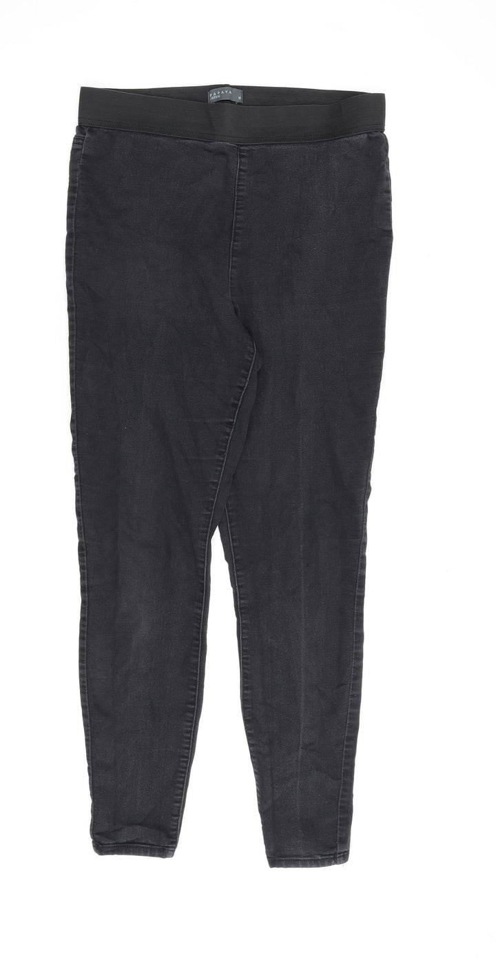 Papaya Womens Grey Cotton Jegging Jeans Size 10 L27 in Regular