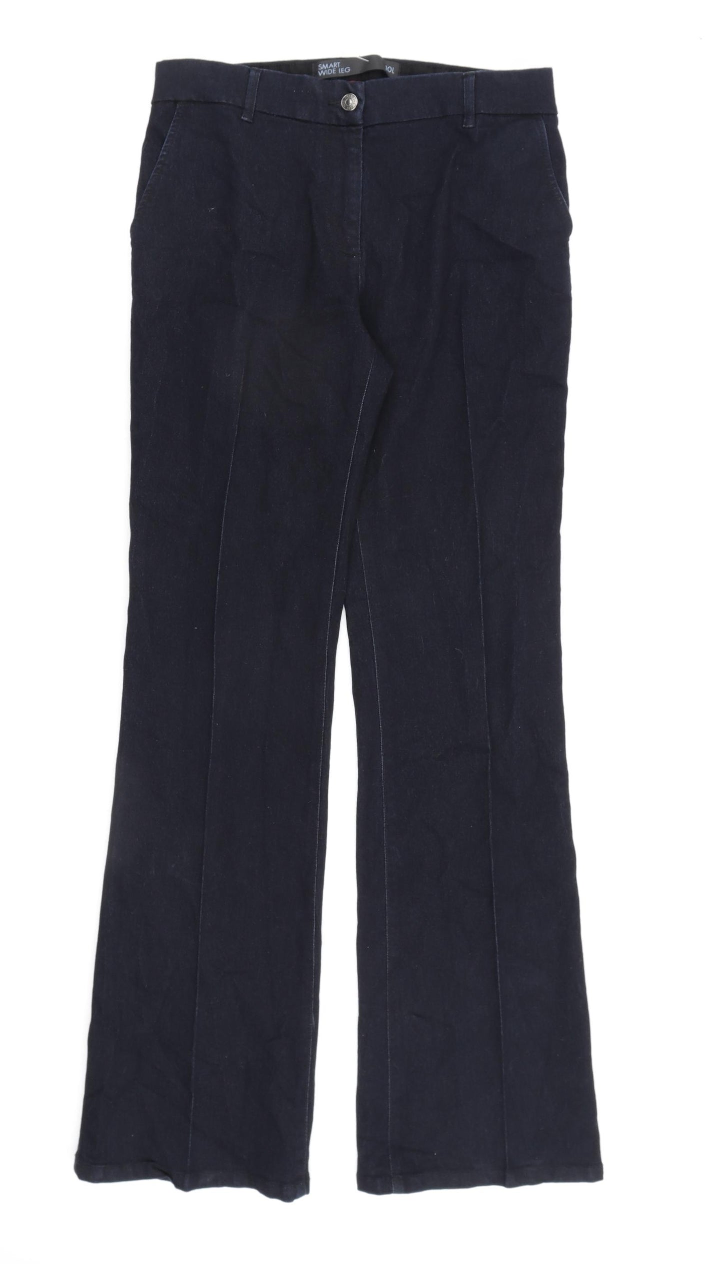 NEXT Womens Blue Cotton Bootcut Jeans Size 10 L34 in Regular Zip