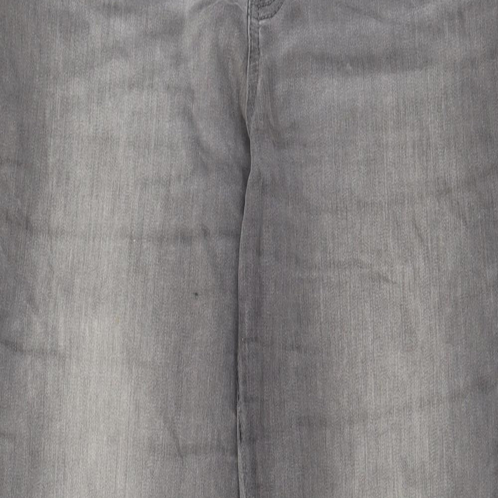 Nutmeg Womens Grey Cotton Skinny Jeans Size 14 L29 in Regular Zip - Pockets, Belt Loops