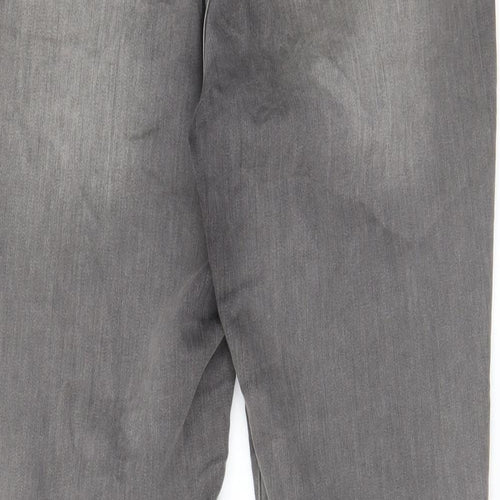 Nutmeg Womens Grey Cotton Skinny Jeans Size 14 L29 in Regular Zip - Pockets, Belt Loops