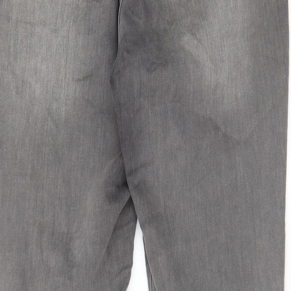 Nutmeg Womens Grey Cotton Skinny Jeans Size 14 L29 in Regular Zip - Pockets, Belt Loops