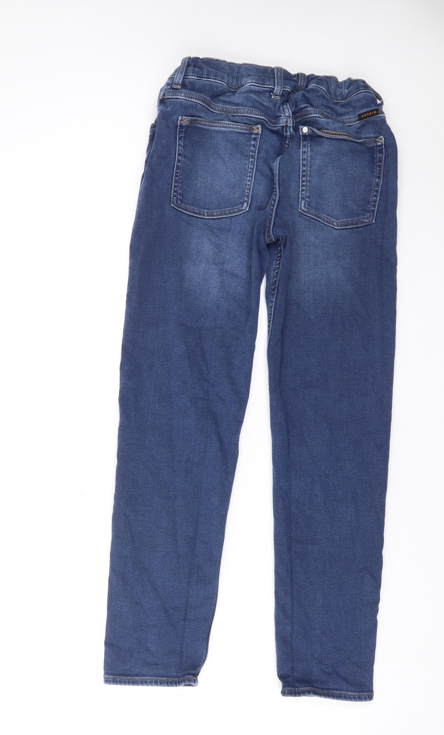 H&M Boys Blue Cotton Straight Jeans Size 11-12 Years L25 in Regular Button - Pockets