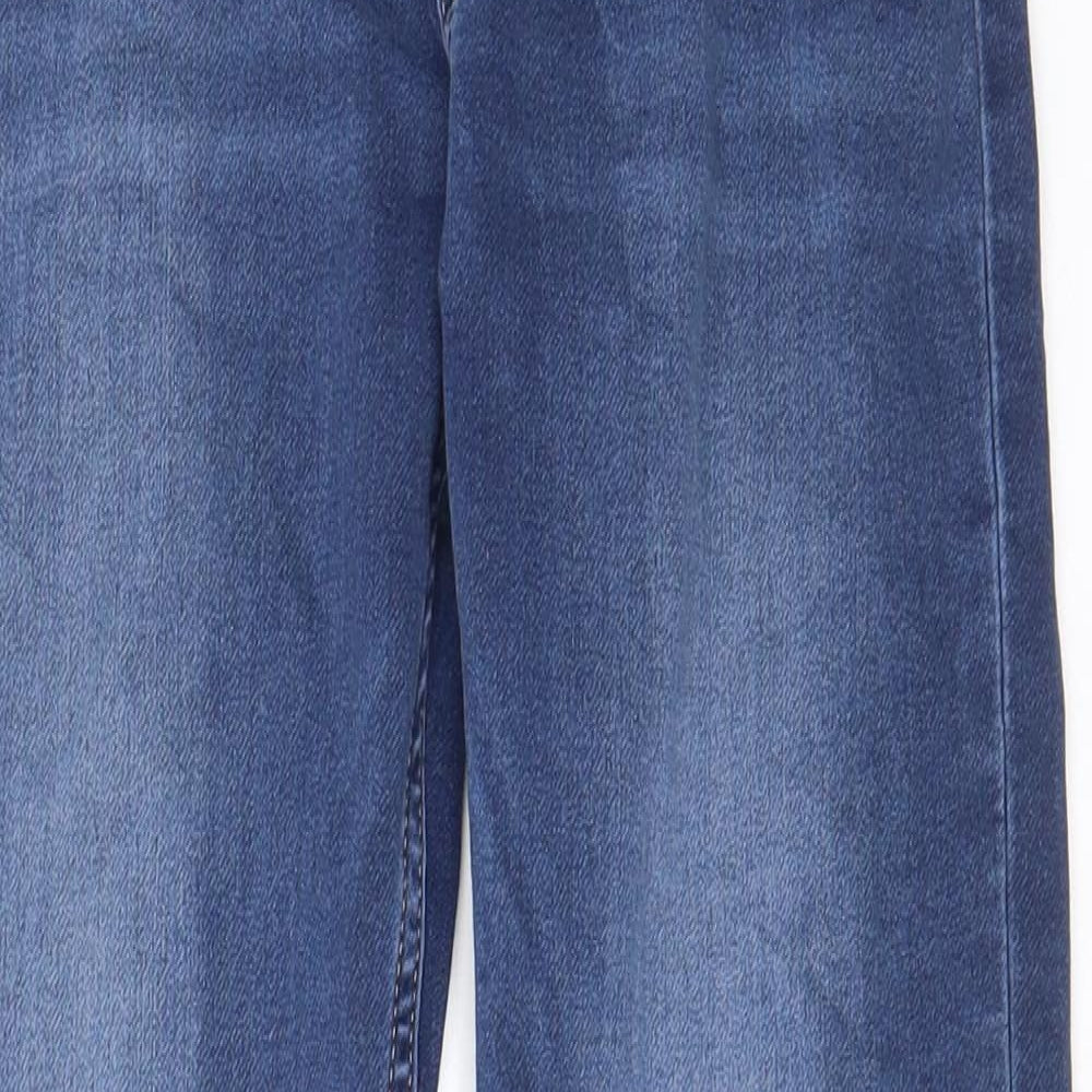 H&M Boys Blue Cotton Straight Jeans Size 11-12 Years L25 in Regular Button - Pockets