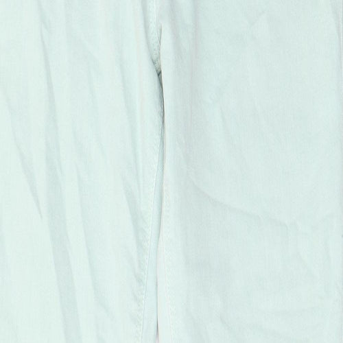 NEXT Womens Green Cotton Skinny Jeans Size 12 L29 in Regular Zip - Pockets, Belt Loops
