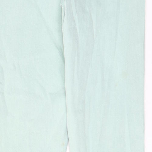 NEXT Womens Green Cotton Skinny Jeans Size 12 L29 in Regular Zip - Pockets, Belt Loops