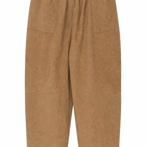Zanzea Womens Brown Cotton Trousers Size 2XL L28 in Regular - Pockets