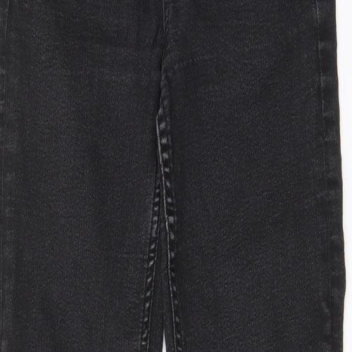 Marks and Spencer Womens Black Cotton Bootcut Jeans Size 8 L29 in Regular Zip - Pockets, Belt Loops
