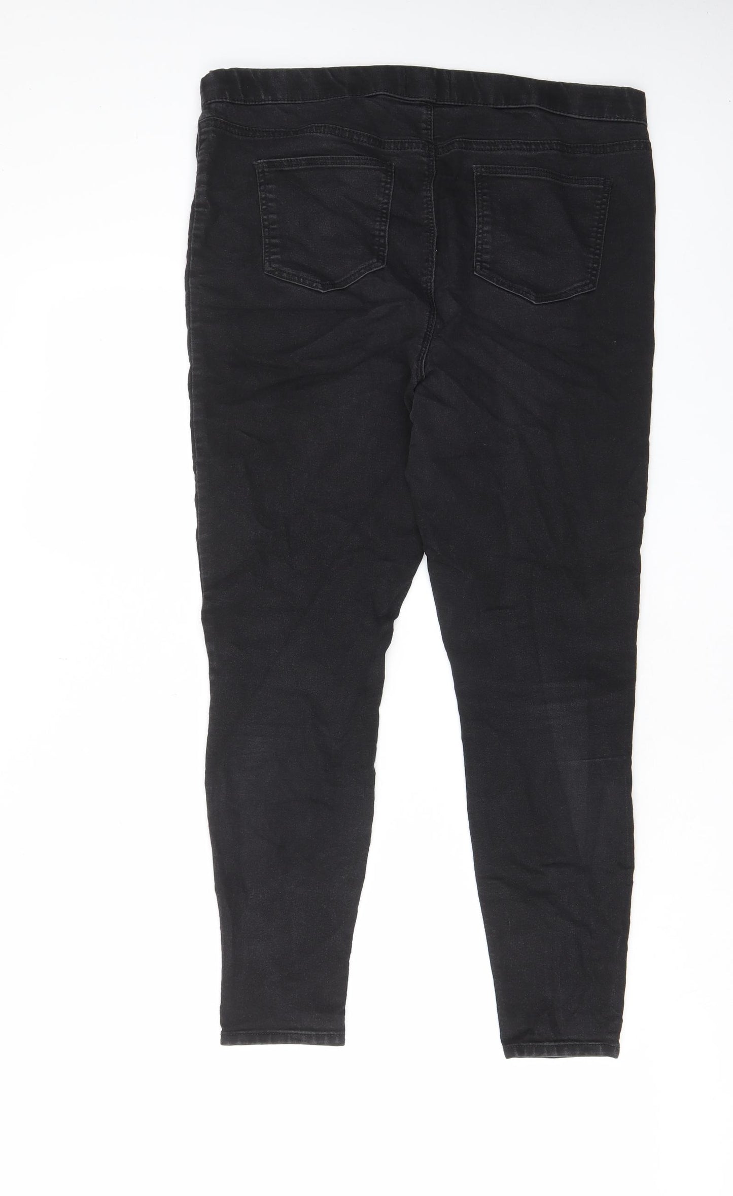 Papaya Womens Black Cotton Skinny Jeans Size 16 L26 in Regular