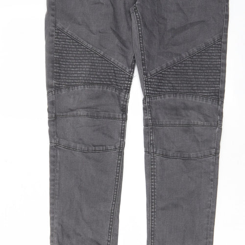 Denim & Co. Mens Grey Cotton Tapered Jeans Size 32 in L34 in Regular Zip - Pockets, Belt Loops