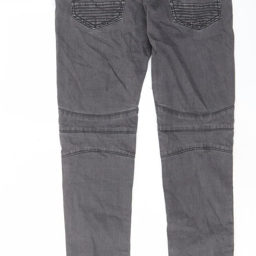 Denim & Co. Mens Grey Cotton Tapered Jeans Size 32 in L34 in Regular Zip - Pockets, Belt Loops
