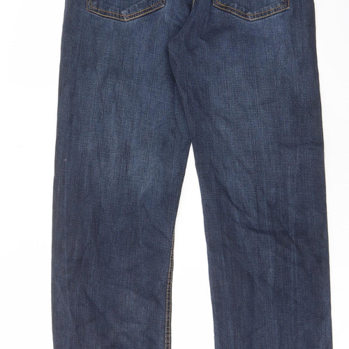 Urban star Mens Blue Cotton Straight Jeans Size 32 in L30 in Regular Zip - Pockets, Belt Loops