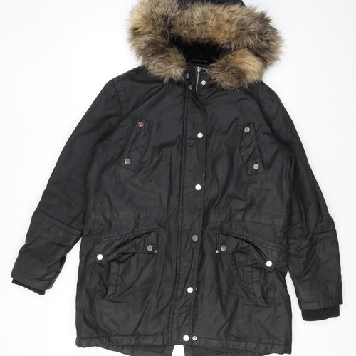 NEXT Womens Grey Parka Coat Size 14 Zip