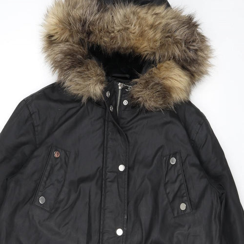 NEXT Womens Grey Parka Coat Size 14 Zip