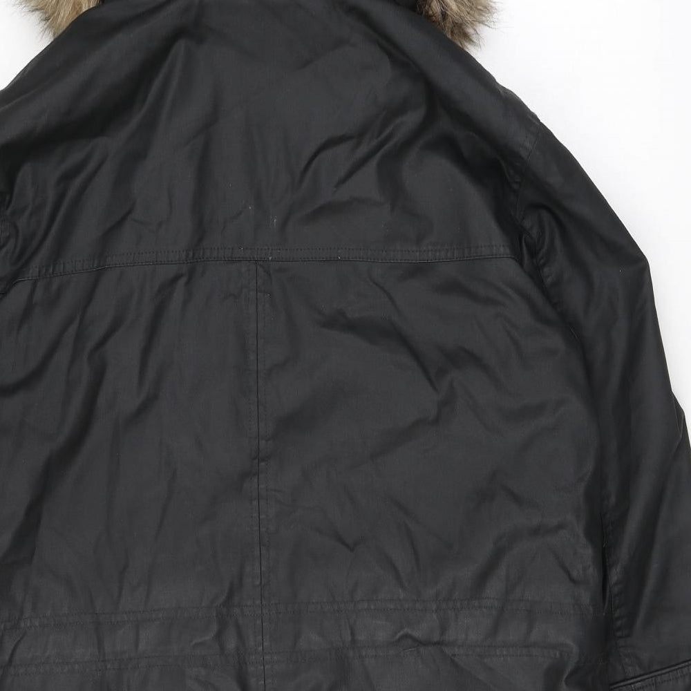 NEXT Womens Grey Parka Coat Size 14 Zip