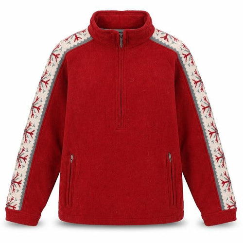 Woolrich Womens Red Geometric Polyester Pullover Sweatshirt Size L Zip