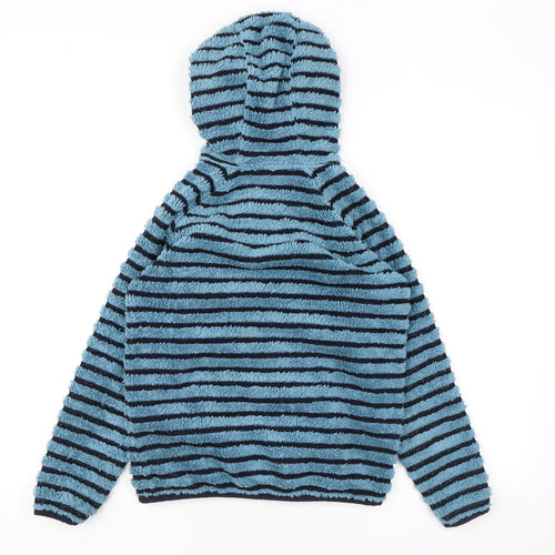 Hi Gear Girls Blue Striped Polyester Full Zip Hoodie Size 9-10 Years Zip