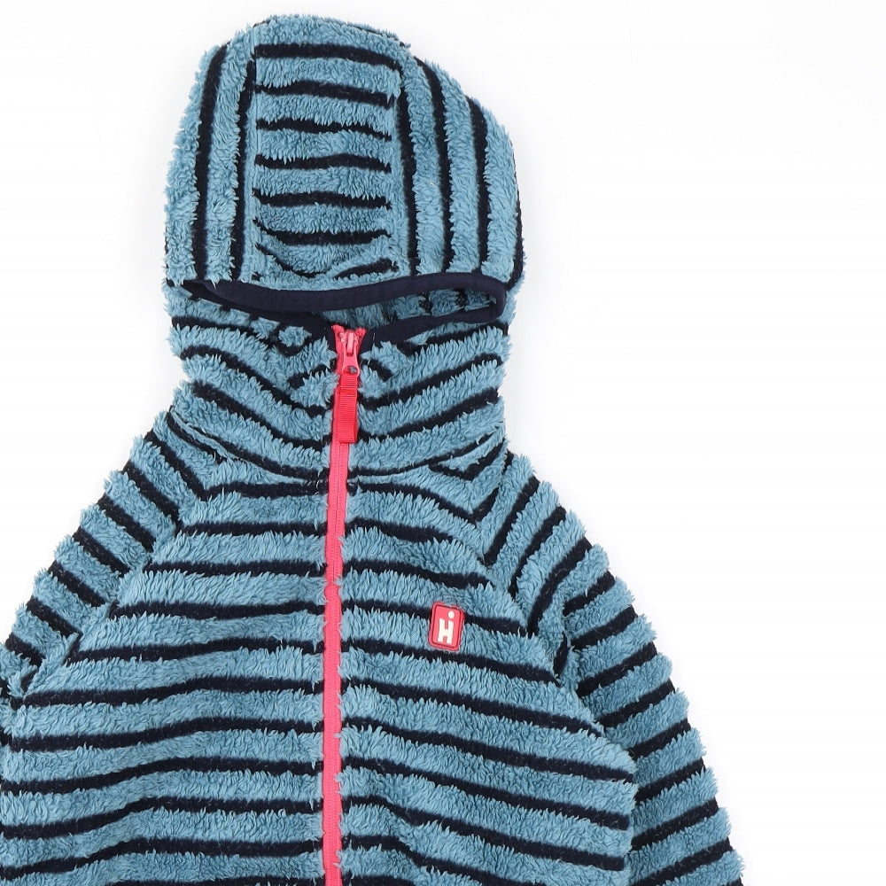 Hi Gear Girls Blue Striped Polyester Full Zip Hoodie Size 9-10 Years Zip