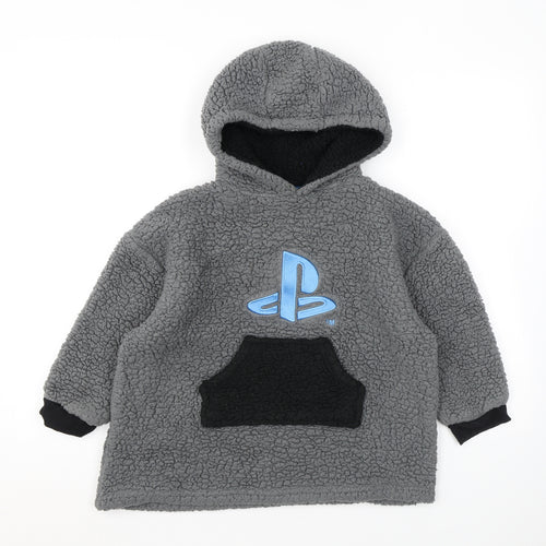 PlayStation Mens Grey Polyester Pullover Hoodie Size XS