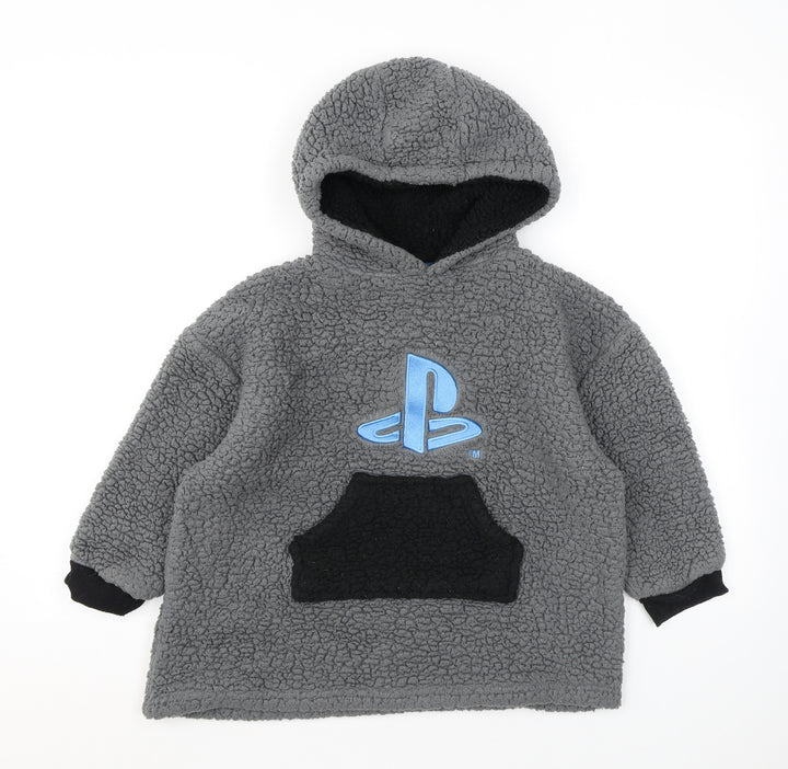 PlayStation Mens Grey Polyester Pullover Hoodie Size XS