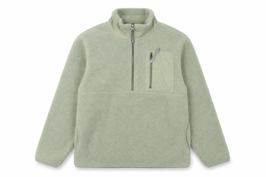 Front view of H&M women’s green jacket, size L, zip