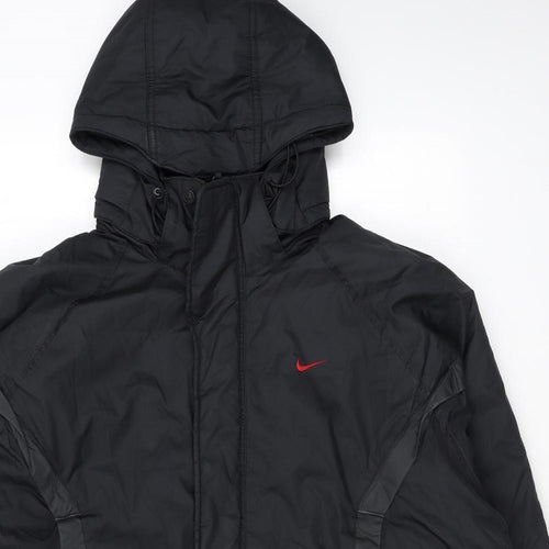 Nike Mens Black Parka Coat Size XL Zip