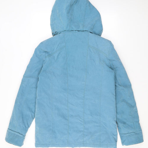 EWM Womens Blue Rain Coat Coat Size 10 Zip