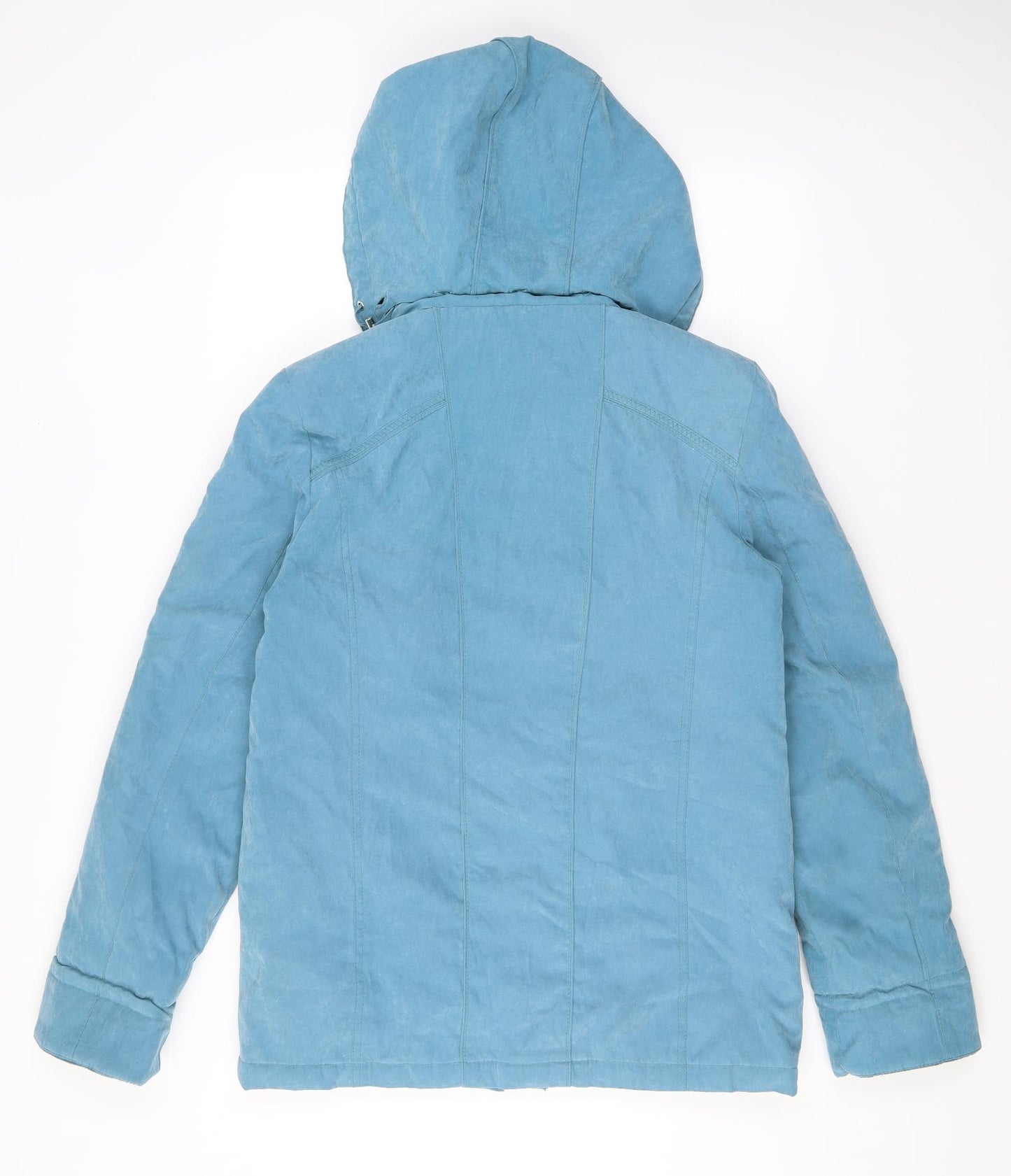 EWM Womens Blue Rain Coat Coat Size 10 Zip