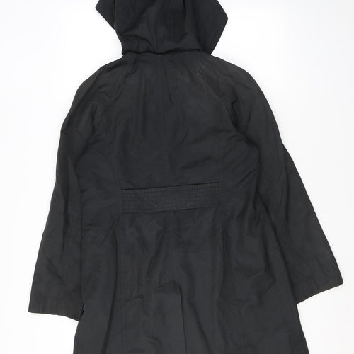 London Fog Womens Black Trench Coat Coat Size S Hook & Eye
