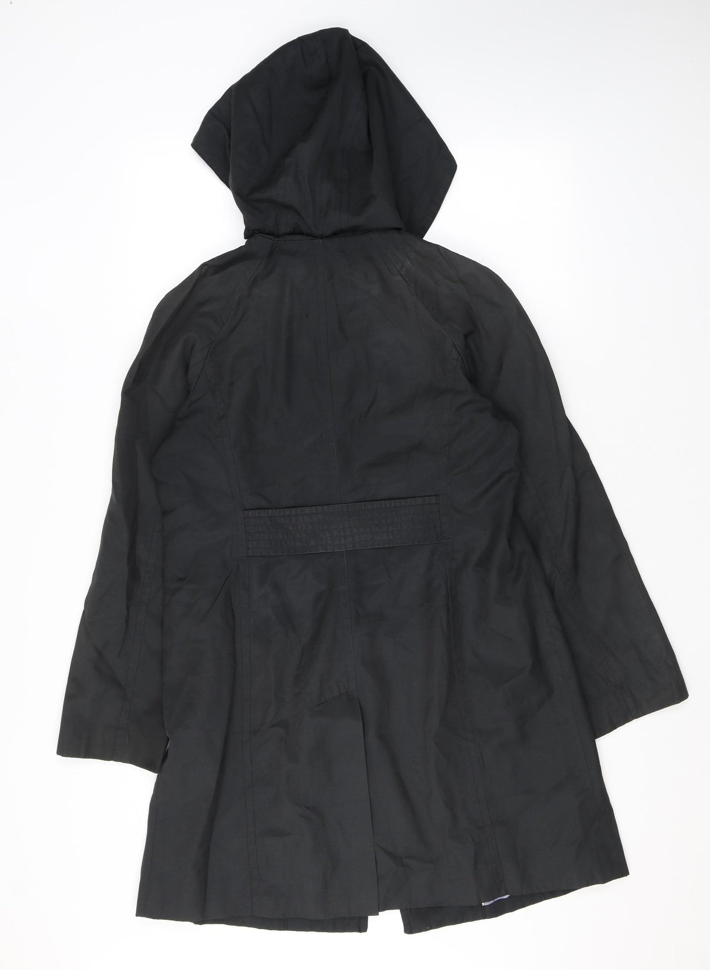 London Fog Womens Black Trench Coat Coat Size S Hook & Eye