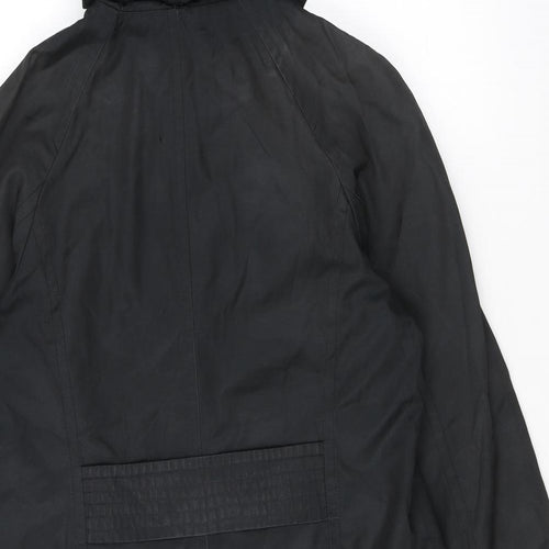 London Fog Womens Black Trench Coat Coat Size S Hook & Eye