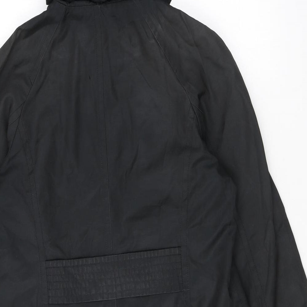 London Fog Womens Black Trench Coat Coat Size S Hook & Eye