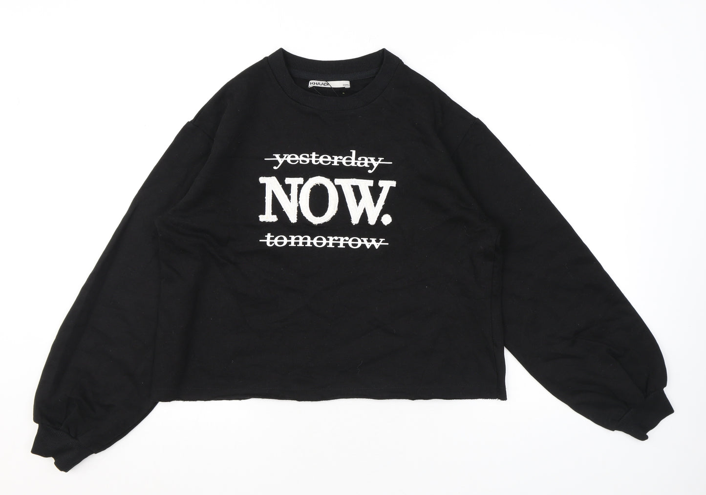 Khaadi Womens Black Cotton Pullover Sweatshirt Size S Pullover - Yesterday Now. Tomorrow