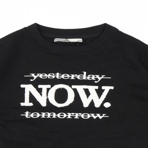 Khaadi Womens Black Cotton Pullover Sweatshirt Size S Pullover - Yesterday Now. Tomorrow