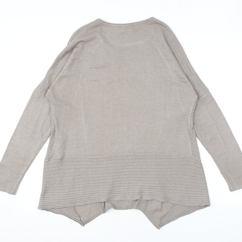 James Lakeland Womens Brown Scoop Neck Viscose Pullover Jumper Size M