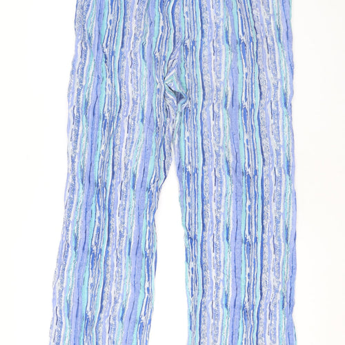 Patra Womens Blue Striped Cotton Trousers Size M L29 in Regular