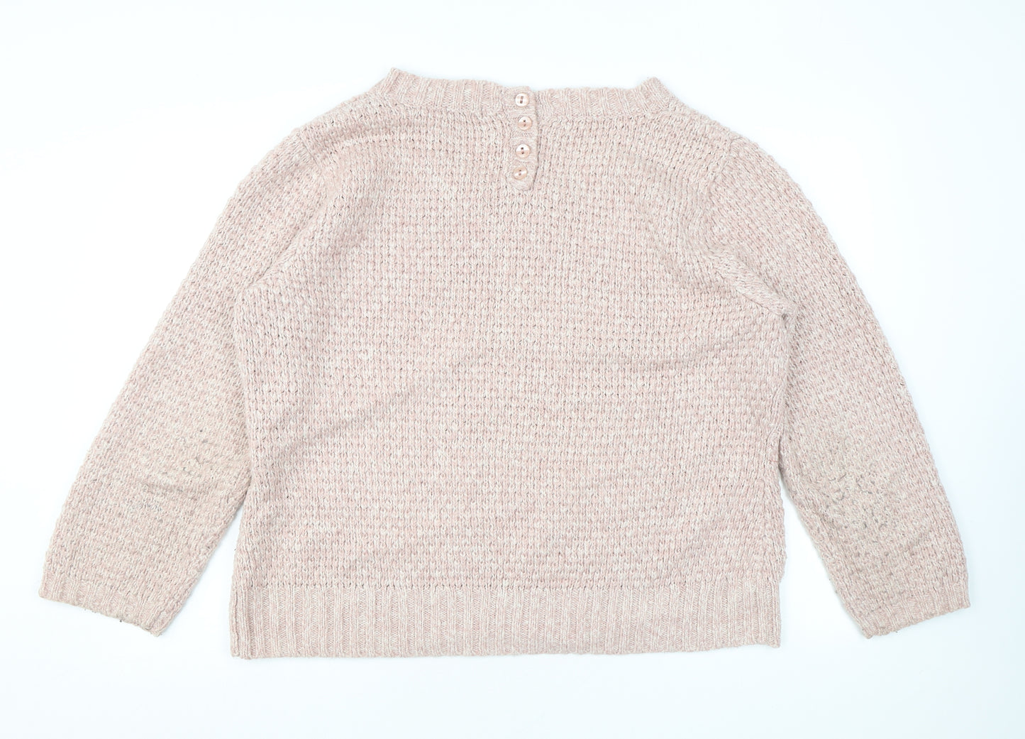 M&Co Womens Pink Round Neck Acetate Pullover Jumper Size 2XL